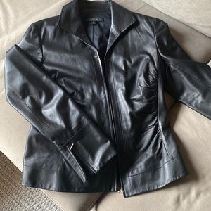 Black leather jacket